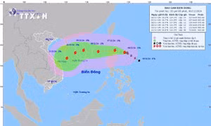 Bão YINXING có khả năng đổi hướng