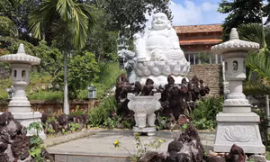 "Làng chùa Đại Ninh" nổi tiếng trên cao nguyên Đức Trọng. Ảnh: Đặng Tuấn-TTXVN