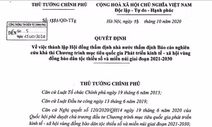 Lập Hội đồng thẩm định Chương trình mục tiêu quốc gia phát triển vùng đồng bào dân tộc thiểu số, miền núi