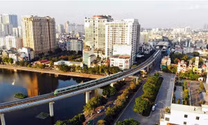 Tuyến đường sắt Cát Linh - Hà Đông. Ảnh: Danh Lam - TTXVN 
