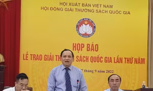 Họp báo Lễ trao Giải thưởng Sách Quốc gia lần thứ 5 tại Thư viện Quốc gia Việt Nam. Ảnh: vov.vn