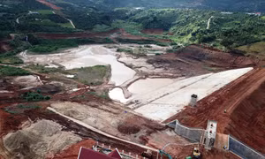 Toàn cảnh công trình hồ chứa nước Đông Thanh. Ảnh: Nguyễn Dũng-TTXVN