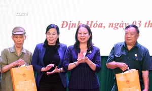 Quyền Chủ tịch nước Võ Thị Ánh Xuân thăm, tặng quà người có công và trẻ em tại Thái Nguyên