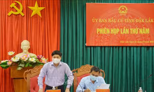Phó Bí thư Thường trực Tỉnh ủy Đắk Lắk Phạm Minh Tấn phát biểu tại Phiên họp. Ảnh: Hoài Thu-TTXVN.