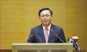 Chủ tịch Quốc hội Vương Đình Huệ phát biểu. Ảnh: Doãn Tấn - TTXVN