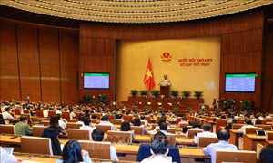  Quốc hội thông qua Nghị quyết về Kế hoạch phát triển kinh tế - xã hội 5 năm 2021-2025. Ảnh: Phương Hoa - TTXVN