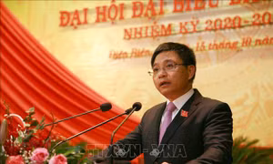 Tân Bí thư Tỉnh ủy Điện Biên khóa XIV, nhiệm kỳ 2020-2025 Nguyễn Văn Thắng. Ảnh: Xuân Tiến-TTXVN