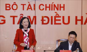 Đồng chí Trương Thị Mai, Uỷ viên Bộ Chính trị, Bí thư Trung ương Đảng, Trưởng Ban Tổ chức Trung ương, Phó Trưởng Ban chỉ đạo phát biểu tại buổi làm việc. Ảnh: Phương Hoa – TTXVN