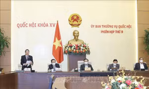 Phiên họp thứ 9 Ủy ban Thường vụ Quốc hội chiều 23/3. Ảnh: Doãn Tấn - TTXVN