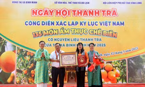 Xác lập kỷ lục Việt Nam với 135 món ẩm thực có nguyên liệu từ trái thanh trà