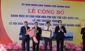 Lễ hội đua thuyền xã Tịnh Long là Di sản văn hóa phi vật thể quốc gia