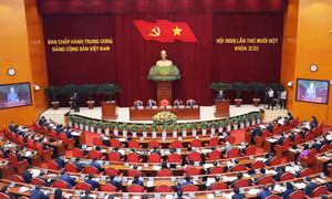 Tổng Bí thư Tô Lâm phát biểu khai mạc Hội nghị lần thứ 11 Ban Chấp hành Trung ương Đảng khóa XIII. Ảnh: TTXVN
