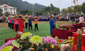 Bản làng người Giáy tưng bừng mở hội xuống đồng