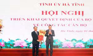 Công bố quyết định bổ nhiệm ông Nguyễn Duy Lâm làm Bí thư Tỉnh ủy Hà Tĩnh