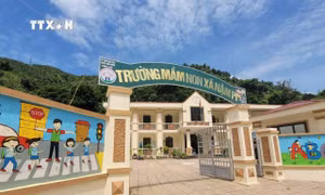 Trường tiểu học Nậm Pì, xã Nậm Pì, huyện Nậm Nhùn được đưa vào sử dụng trước năm học mới. Ảnh: Nguyễn Oanh-TTXVN