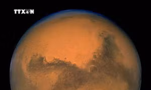Hình ảnh Sao Hỏa do kính viễn vọng không gian Hubble của NASA chụp lại. Ảnh: Getty Images/TTXVN