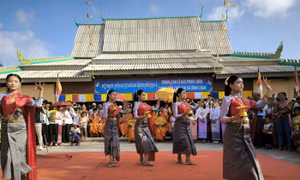 Biểu diễn nghệ thuật Khmer tại Lễ hội. Ảnh:baovanhoa.vn