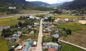 Làng kháng chiến Xốp Dùi (xã Xốp, huyện Đăk Glei, tỉnh Kon Tum). Ảnh: TTXVN phát