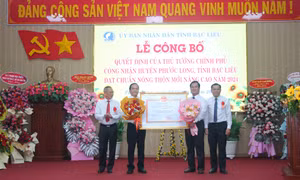 Phước Long đạt chuẩn nông thôn mới nâng cao đầu tiên của tỉnh Bạc Liêu