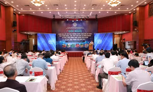 Quang cảnh Hội nghị đánh giá kết quả giao thương chuỗi cung ứng an toàn thực phẩm nông, lâm, thủy sản giữa thành phố Hà Nội với các tỉnh, thành phố năm 2022.