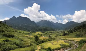 Những thửa ruộng bậc thang ở Bát Xát. Ảnh: Hồng Ninh-TTXVN