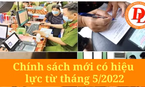 Những chính sách mới nổi bật có hiệu lực trong tháng 5/2022