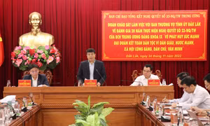 Chủ tịch Hội đồng Dân tộc của Quốc hội Y Thanh Hà Niê Kđăm khảo sát về công tác Phát huy sức mạnh đại đoàn kết dân tộc tại Đắk Lắk