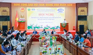Toàn cảnh hội nghị đánh giá, phân hạng sản phẩm OCOP huyện Ba Vì năm 2021.