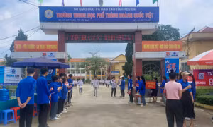 Điểm thi Trường THPT Hoàng Quốc Việt, xã Giới Phiên, thành phố Yên Bái (tỉnh Yên Bái). Ảnh: yenbai.gov.vn
