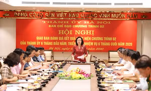 Phó Bí thư Thường trực Thành ủy Hà Nội Ngô Thị Thanh Hằng chủ trì hội nghị.