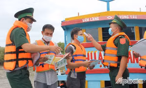 COVID-19: Bộ đội Biên phòng Tiền Giang tăng cường phòng, chống dịch ở khu vực biên giới biển