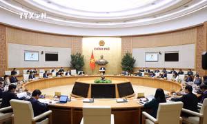 Thủ tướng Phạm Minh Chính chủ trì Phiên họp Chính phủ thường kỳ tháng 1 năm 2024. Ảnh: Dương Giang – TTXVN