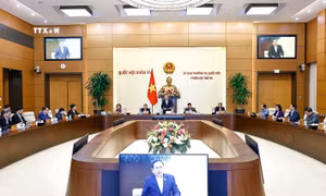 Chủ tịch Quốc hội Trần Thanh Mẫn phát biểu khai mạc. Ảnh: Doãn Tấn - TTXVN