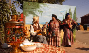 Phục dựng bài hát trong phim "Người Cossack Kuban" thời Liên Xô. Ảnh: Duy Trinh - PV TTXVN tại Nga