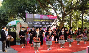 Màn trình diễn văn nghệ múa chuông của đồng bào dân tộc Dao tiền tại bản Suối Lìn, xã Vân Hồ, huyện Vân Hồ (tỉnh Sơn La). 
