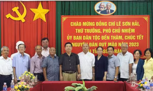 Thứ trưởng, Phó Chủ nhiệm Ủy ban Dân tộc Lê Sơn Hải thăm, tặng quà Tết tại Sóc Trăng