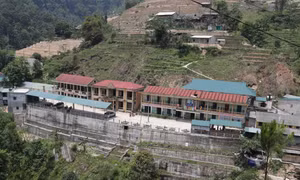 Trường Phổ thông dân tộc bán trú, Tiểu học và Trung học cơ sở Thèn Chu Phìn thuộc địa phận xã biên giới Thèn Chu Phìn, huyện Hoàng Su Phì (Hà Giang). Ảnh: Hoàng Hà
