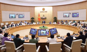 Hội nghị trực tuyến toàn quốc về truyền thông chính sách, với chủ đề “Nhận thức - Hành động - Nguồn lực”. Ảnh: TTXVN