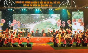 Các hoạt động văn hóa văn nghệ tại Khai mạc Ngày hội văn hóa, thể thao các dân tộc huyện Nho Quan và Tuần lễ "Cúc Phương đại ngàn". Ảnh: Hải Yến-TTXVN
