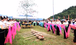 Thực hiện nghi thức cúng hồn lúa. Ảnh: Nguyễn Oanh-TTXVN