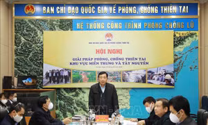 Ông Trần Quang Hoài, Phó Trưởng Ban chỉ đạo quốc gia về phòng, chống thiên tai phát biểu chỉ đạo tại điểm cầu Trung ương. Ảnh: Vũ Sinh – TTXVN