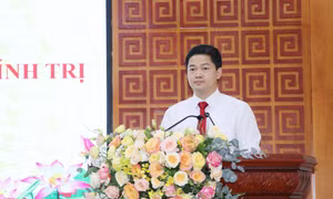 Tân Phó Bí thư Tỉnh ủy Lai Châu Vũ Mạnh Hà phát biểu tại hội nghị. Ảnh: Việt Hoàng – TTXVN