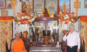 Chủ tịch Ủy ban Trung ương Mặt trận Tổ quốc Việt Nam chúc Tết đồng bào Khmer tại Bạc Liêu