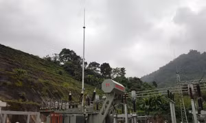 Trạm biến áp 110kV được đóng điện. Ảnh: Trần Tĩnh - TTXVN
