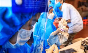 Vaccine AstraZeneca được tiêm cho người cao tuổi quận Hoàn Kiếm, sáng 10/9, tại điểm tiêm Cung Văn hóa lao động hữu nghị Việt-Xô. Ảnh: Thành Đạt - TTXVN