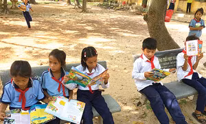 Trường tiểu học Hàm Cần (Hàm Thuận Nam) tăng cường tiếng Việt cho học sinh vùng dân tộc thiểu số.Nguồn: baobinhthuan.com.vn