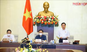 Phó Chủ tịch Quốc hội Nguyễn Khắc Định phát biểu. Ảnh: Nguyễn Điệp – TTXVN