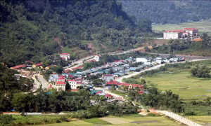 Toàn cảnh Trung tâm huyện Lâm Bình.Ảnh: Quang Đán- TTXVN