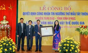 Lễ công bố tín ngưỡng thờ Mẫu Tây Thiên là di sản văn hóa phi vật thể quốc gia
