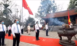 Tiến hành Lễ Giỗ Đức Quốc Tổ Lạc Long Quân, dâng hương tưởng niệm Tổ Mẫu Âu Cơ và khánh thành cầu đi bộ Mai An Tiêm